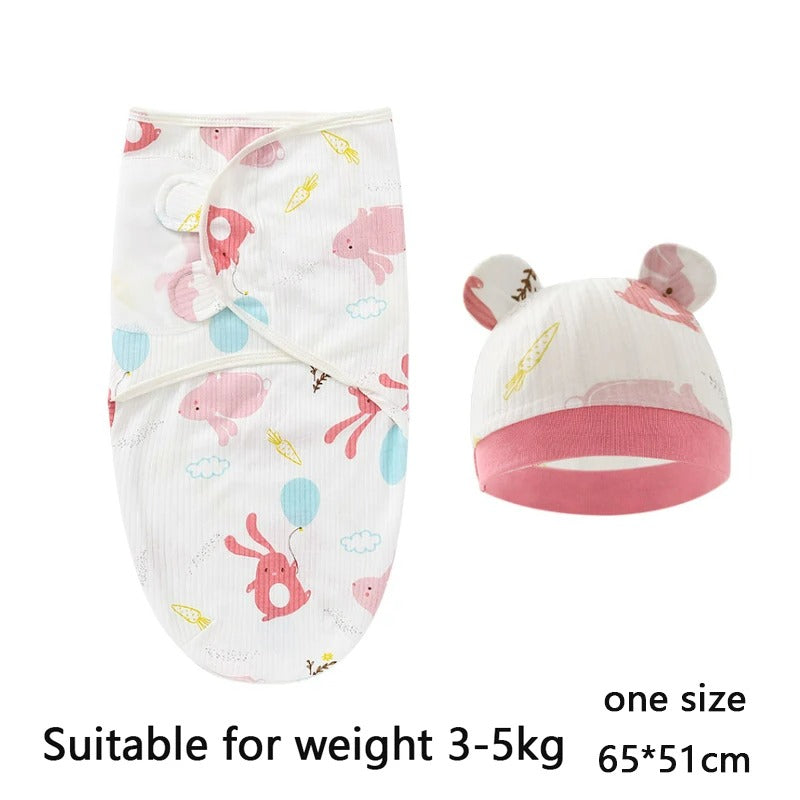 Baby Swaddle Wrap With Hat